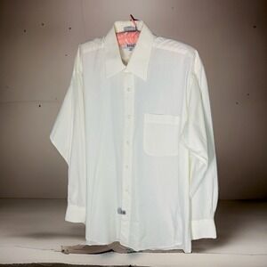 Modena Men's Button Down Dress Shirt 16 1/2 By 32/33 Dry Cleaned Soft Yellow (c1